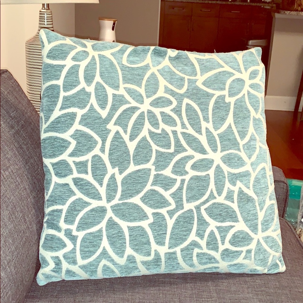 Pier1 Aqua Blue and White Decorative Pillow